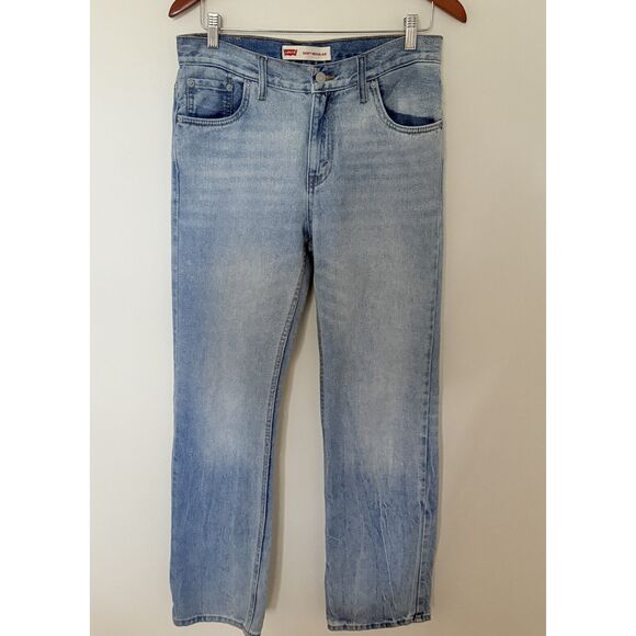 Levis 505 Light Stonewash Straight Leg Non Stretch Cotton Classic Jean Men 29x29 - Picture 2 of 9